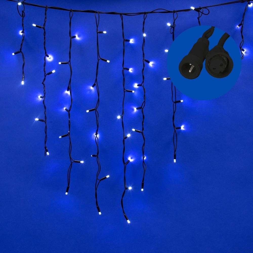 ULD-B3010-200-TBK WHITE IP67 Бахрома светодиодная с эффектом мерцания. 3м. Соединяемая. 200 светодиодов. Белый свет. Провод черный. TM Uniel.