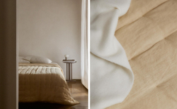 Zara Home покрывало из льна, горчичный, в клетку