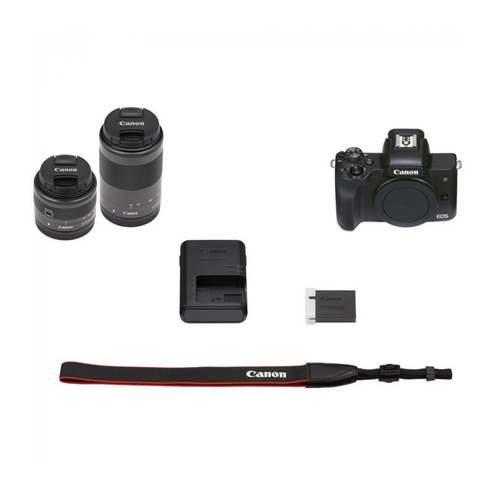 Цифровая фотокамера Canon EOS M50 Mark II Kit EF-M 15-45mm f/3.5-6.3 IS STM + EF-M 55-200mm f/4.5-6.3 IS STM