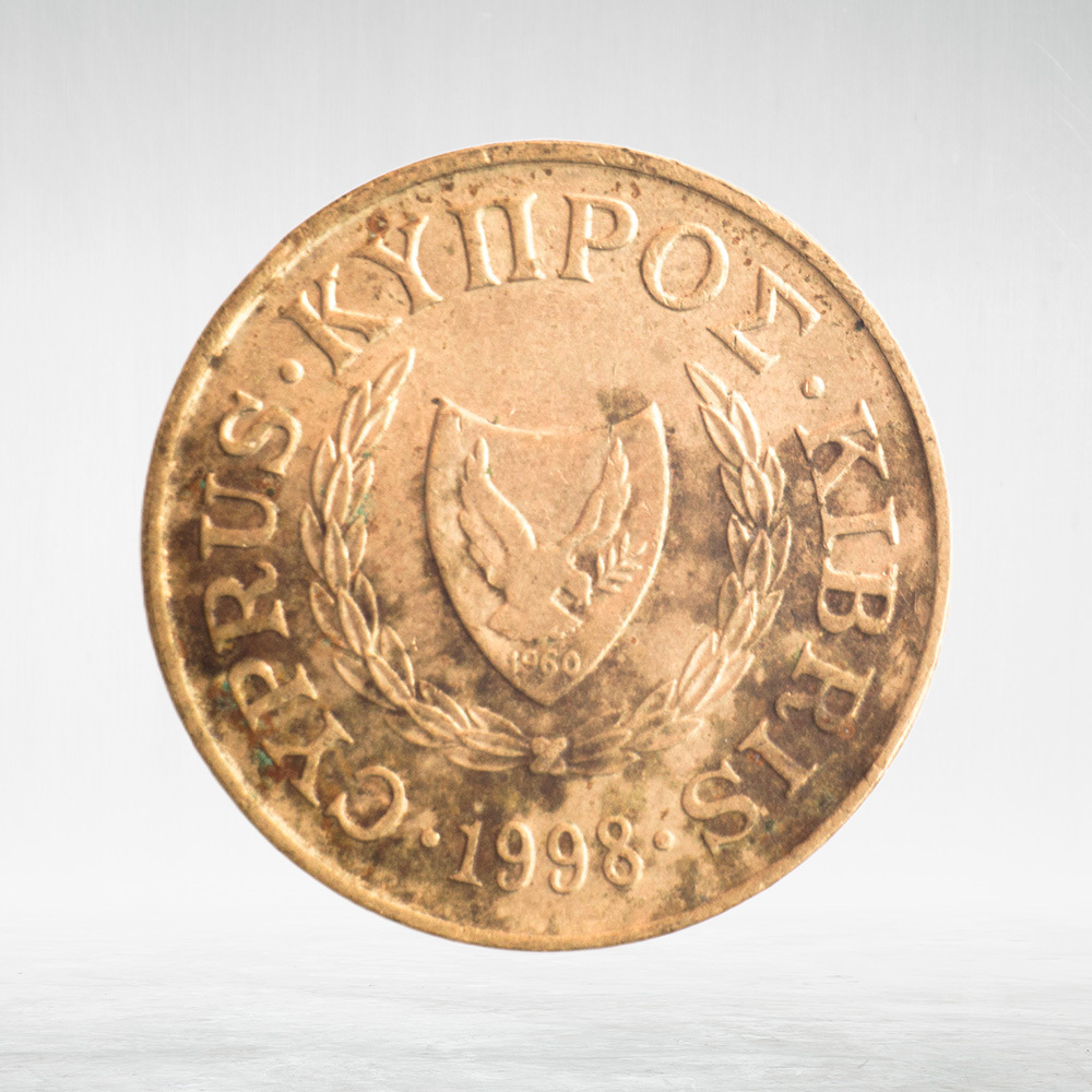 Cyprus, 5 Cents (Type 2 Coat of Arms), 1998, VF
