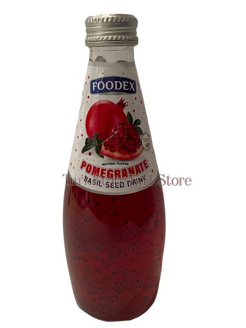 Напиток негазированный со вкусом граната с семенами базилика FOODEX 300 мл стекло