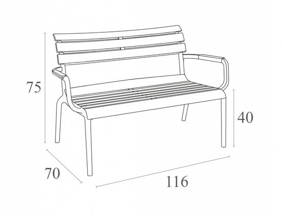 Диван пластиковый двухместный Paris Lounge