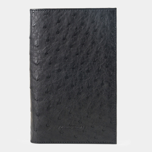 Длинный кошелек Secret+ из кожи страуса черного цвета