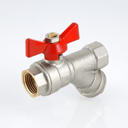 Кран шаровой VALTEC COMBI со встроенным фильтром и ручкой-бабочкой