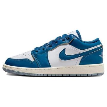 Иордания Air Jordan 1 Детские баскетбольные мячи Низкие Белые и синие Юнисекс