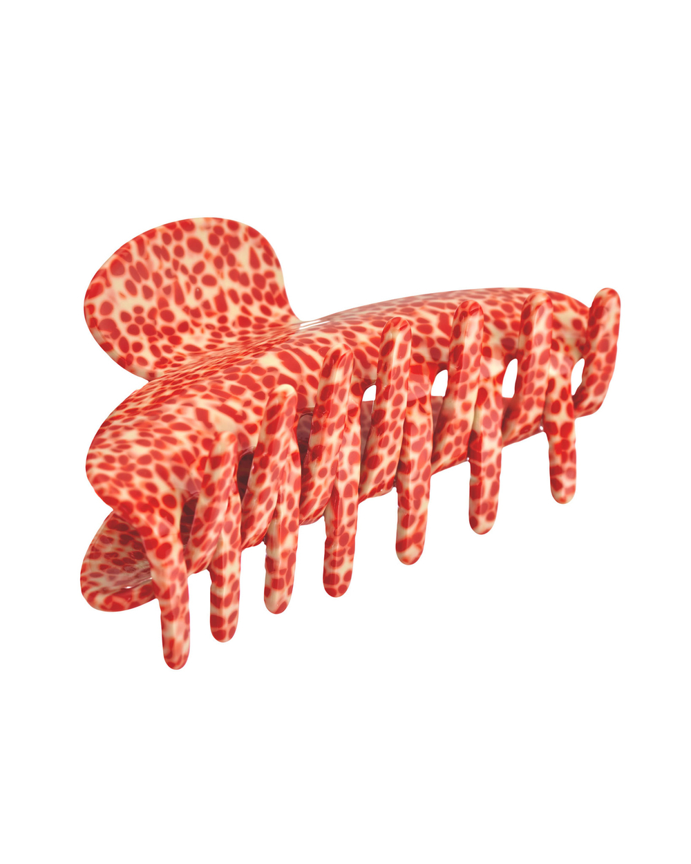 Заколка краб пятнистая, розовая большая