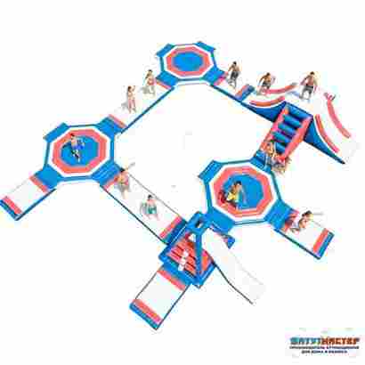 Коммерческий надувной аквапарк на воде «Гидро модуль» 24×21×5 м