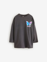 Лонгслив удлиненный для девочки Next N90-216, Темно-серый
