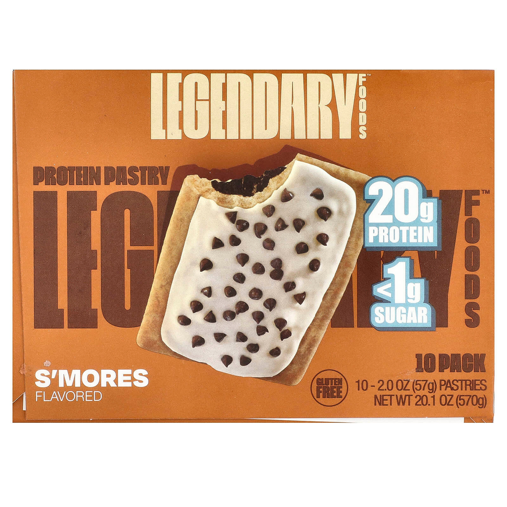 Legendary Foods, Protein Pastry, S'mores, 10 пакетиков, 57 г (2 унции)