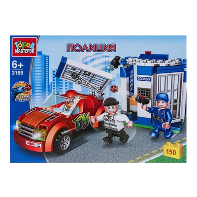 Конструктор пластмассовый 150эл. Полиция "Побег из тюрьмы" 3169-KK (Город мастеров)