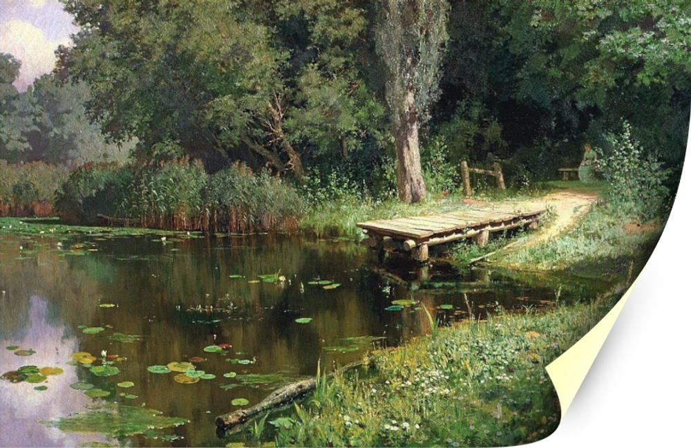 Картина для интерьера Заросший пруд, Поленов Василий Дмитриевич, печать на холсте Настене.рф