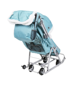 Санки-коляска Ника НД7-5К/МТ мятный с шишкой (серый каркас)