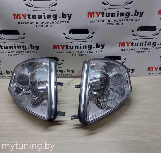 Передние фары angel eyes chrome для Mitsubishi Eclipse D50