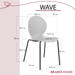 Стул пластик Wave серый с черными ножками