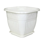 Горшок-Кашпо 'Лозанна' 3л квадратный с поддоном /белый (комплект 15 шт)