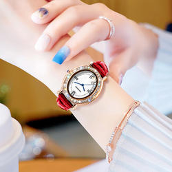 KANGOL Quartz Movement Genuine Leather Strap Watch Women"s Watch White Dial