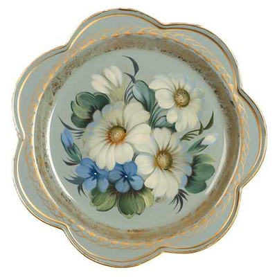 Жостовский поднос декоративный, размер 18 см (A1), металлический