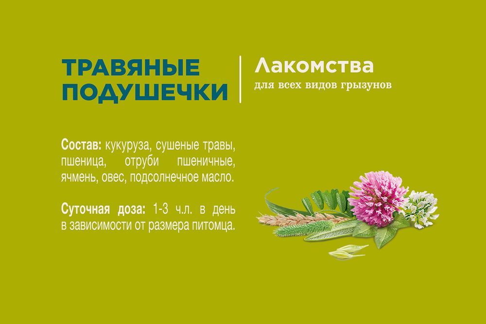 Лакомство Little One Травяные подушечки для всех видов грызунов, банка 100г Лакомство Little One Травяные подушечки для всех видов грызунов, банка 100г