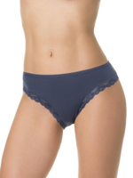 Бамбуковые трусики-слипы с кружевной оторочкой (Размер: XL) (Цвет: персиковый)