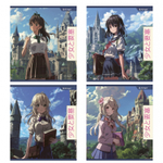 Тетрадь 48л., А5, линия, Alingar "Anime", скрепка, мелованный картон (стандарт), блок офсет, 4 дизайна в пленке т/у