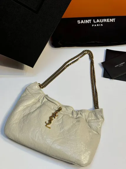 Кожаная сумка-хобо Saint Laurent Pacpac белый