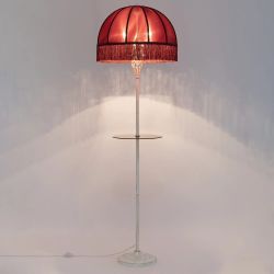 Citilux Базель CL407923T Торшер патина со столиком и красным абажуром