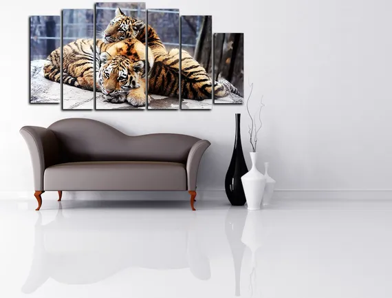 Модульная картина "Два тигра"