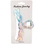 Заколка-краб для волос «Мон Пион», косичка, микс 6 цветов, 11см (Блистер)