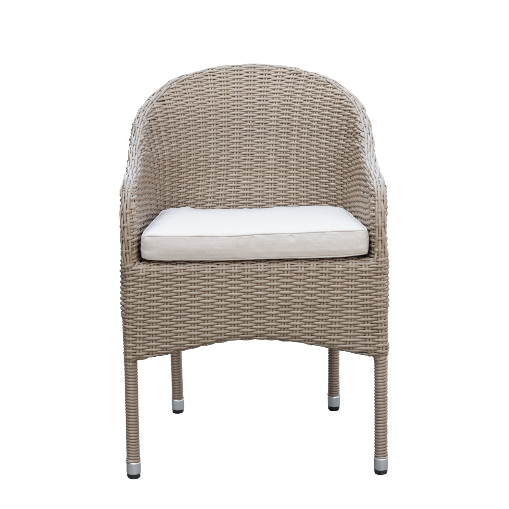 Стул Garden Story Софи (каркас серый, ротанг серо-бежевый, подуш.св.серая)