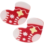 Зажимы для волос детские 2шт «БИСКВИТ», новогодний носочек, 5см