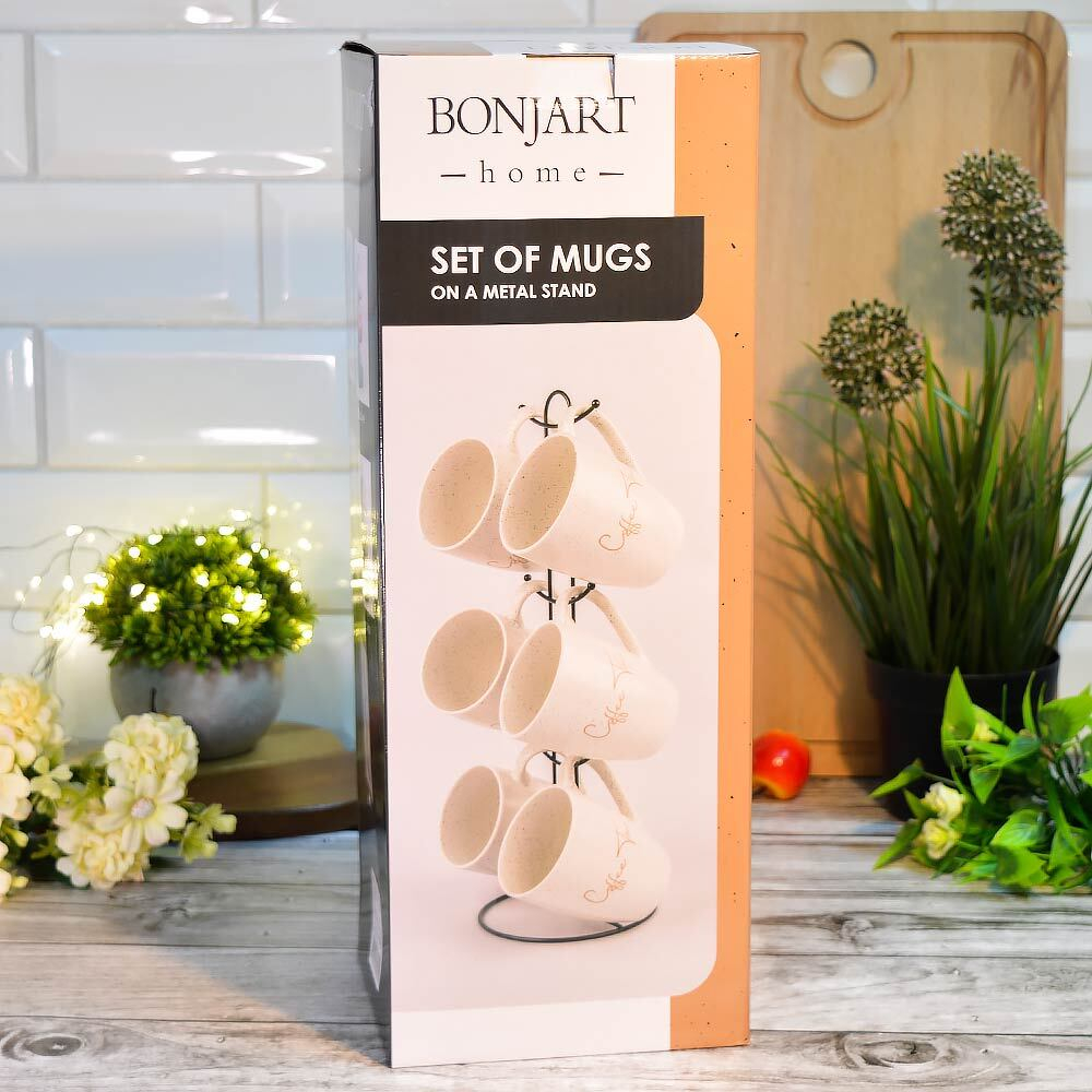 Набор кружек 6шт 350мл на подставке, 202450