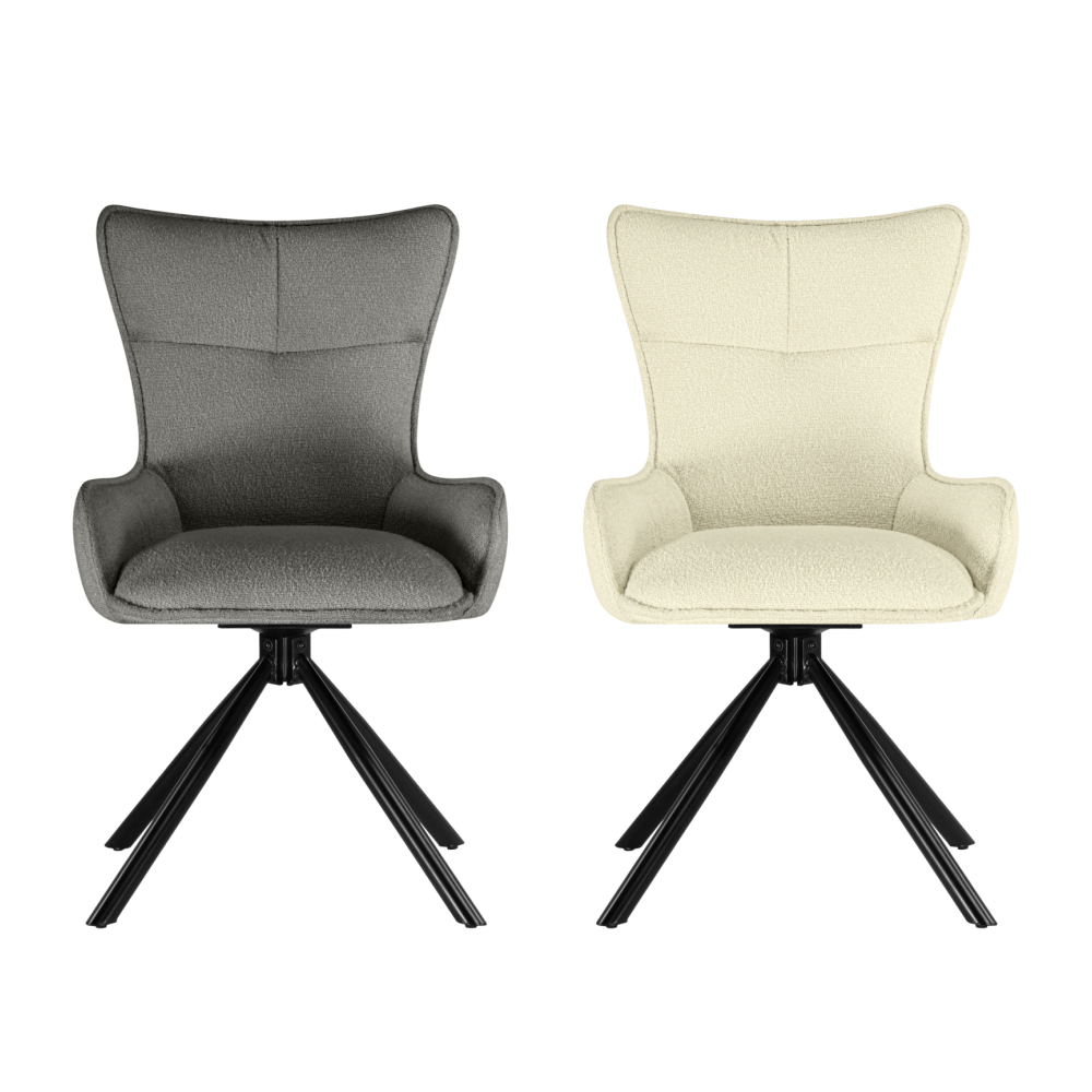 Стул на металлокаркасе Woodville Chicago light gray, black, ножки черные