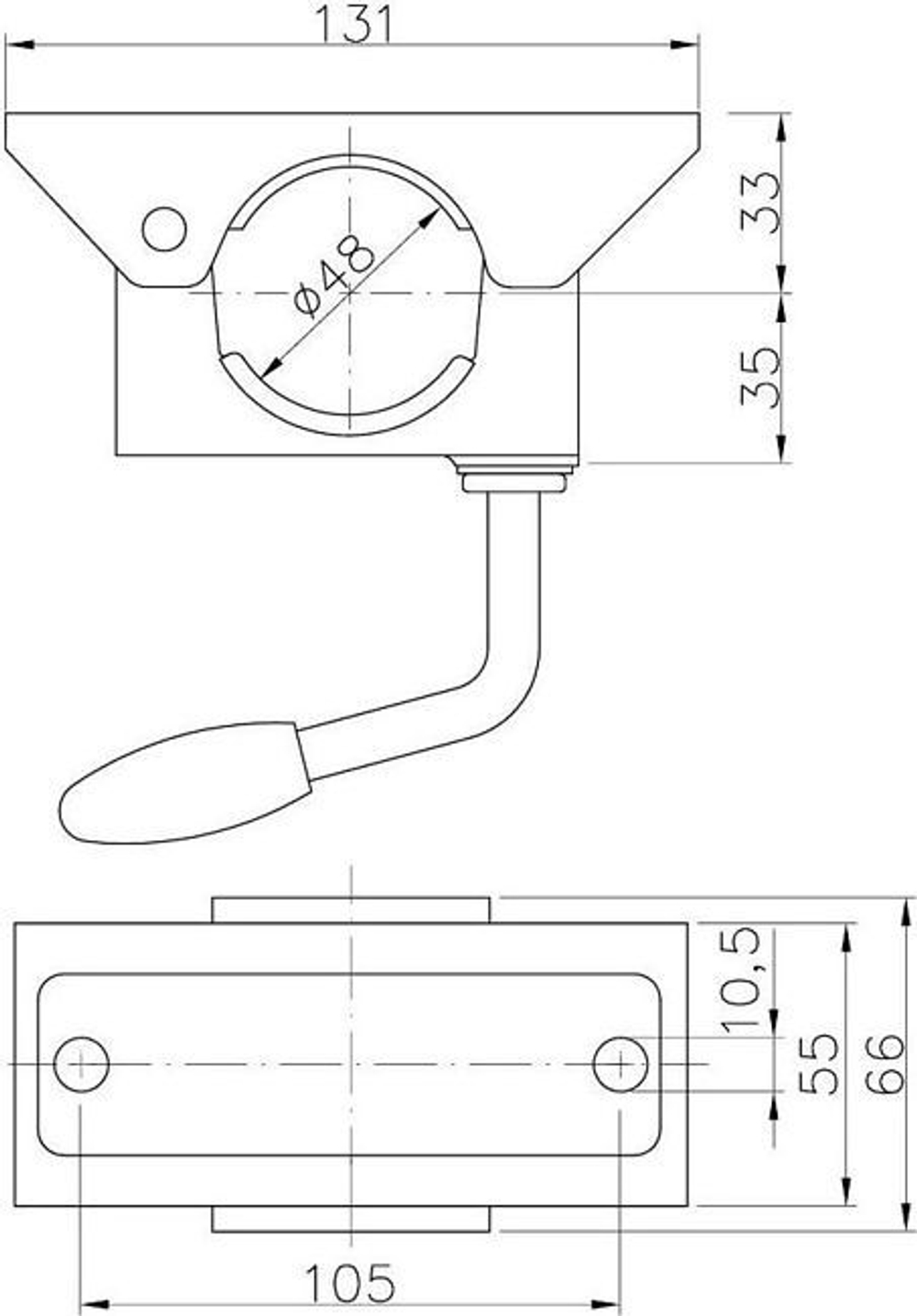 Крепление опорного колеса (d 48) 1860644