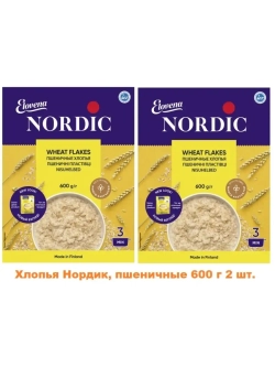 Хлопья Нордик, пшеничные 600 г х 2 штуки