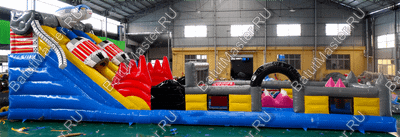 Коммерческий надувной батут "Робот" 16*4*5 м