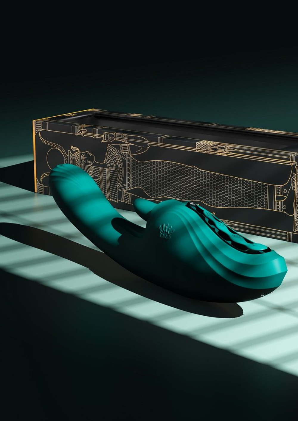 Вибростимулятор-кролик Zalo Ares с подогревом, зеленый