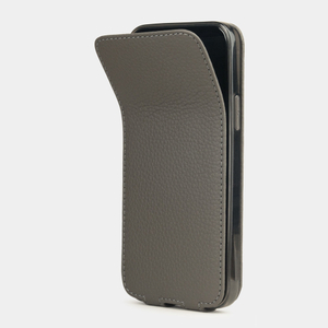 Чехол кожаный для iPhone 12 Pro Max серого цвета