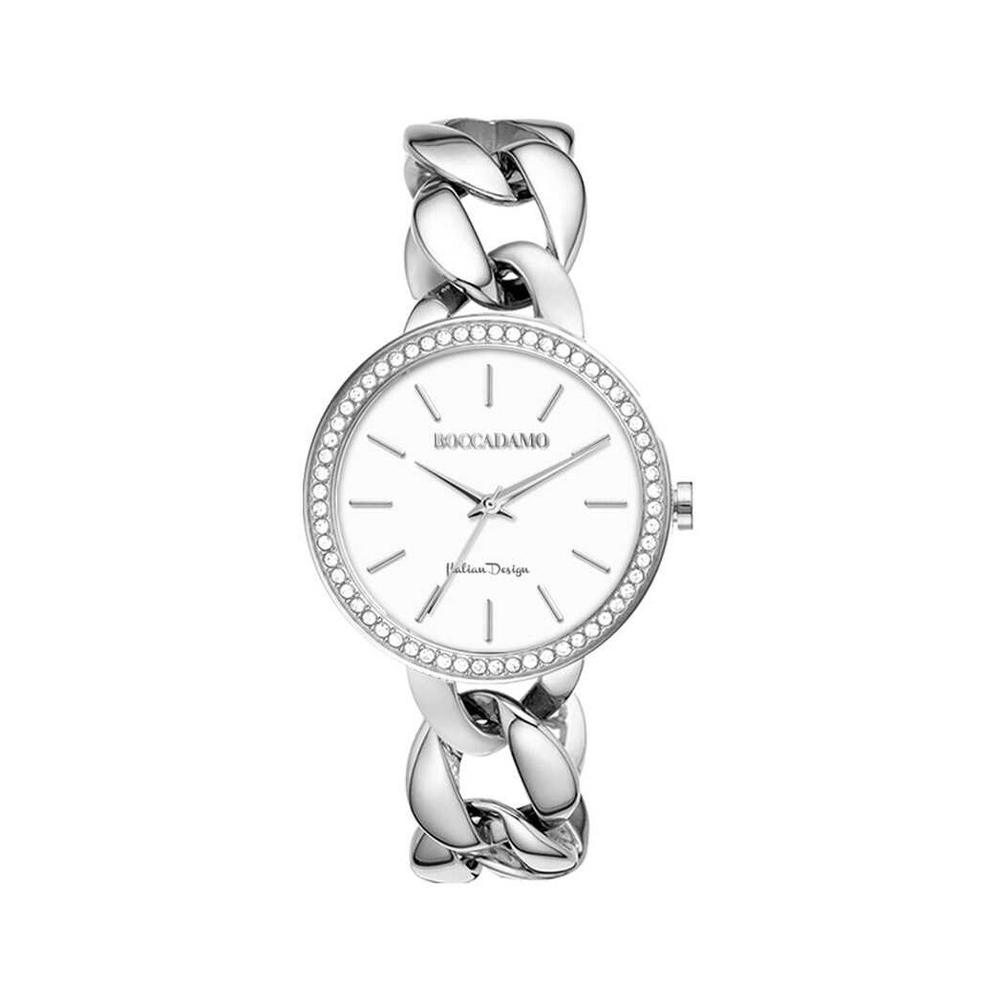 Часы Boccadamo LadyB Silver White LB001 BW/S  с минеральным стеклом, кристаллами Swarovski