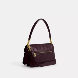 COACH СУМКА ЧЕРЕЗ ПЛЕЧО TABBY С ЦЕПОЧКОЙ И СТЕЖКОЙ, БОРДОВЫЙ