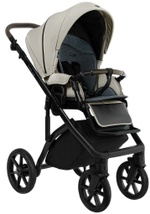 Детская коляска Roan Bass Next 2.0 3 в 1 с автокреслом Tutis Elo Lux EduSky Black BSN/45/2 Marzipan/Black/руч.Cappuccino(2 места)