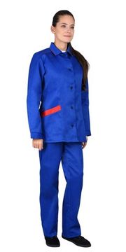 Костюм женский "Сириус-Золушка" брюки (василек/красный)