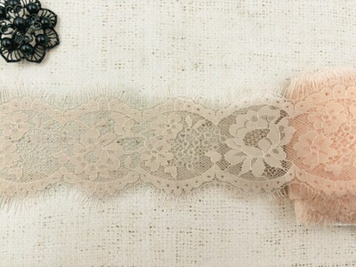 Кружево Французское, ш. 10,5 см, пудровый