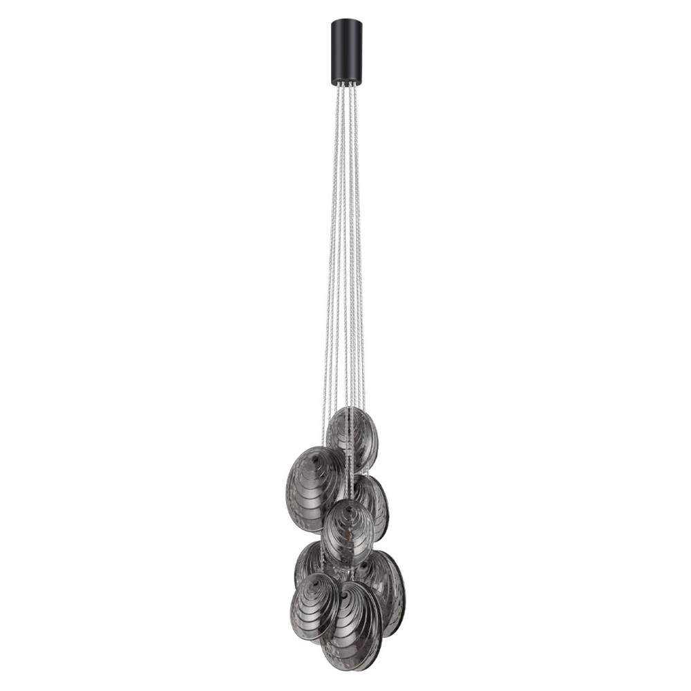 5038/8 MODERN ODL24 000 черный/дымчатый/металл/стекло Люстра G9 8*40W MUSSELS