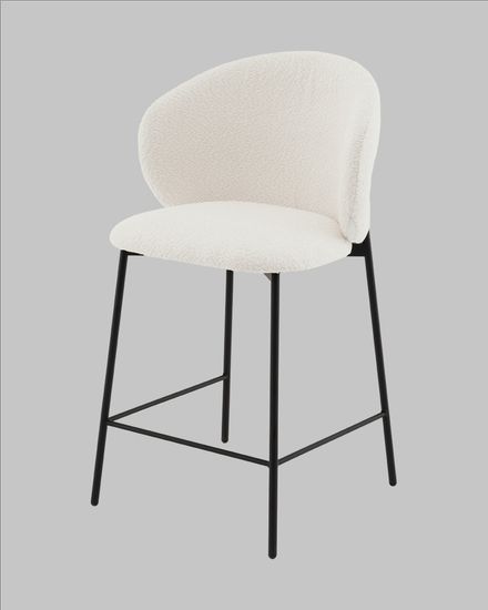 Стул полубарный Snow букле белый