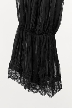 ZARA БРЮКИ-ШАРОВАРЫ С ЗАЩИПАМИ И КРУЖЕВОМ, ЧЕРНЫЙ