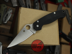 Нож Spyderco ParaMilitary 2 Salt DROP BLACK - фрезеровка скоба, клинок дроп поинт