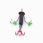 Мормышка Владимирская 112 "Стрекоза", с коронкой, 2 плавающих крючка + тройник со стразом, 2.5мм, 0.75гр (10шт/уп)