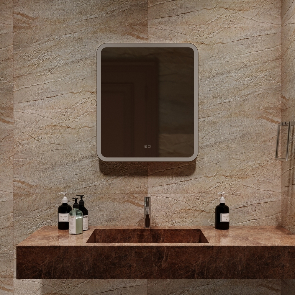 Зеркало MIXLINE "Стив-2" 600*700 (ШВ) сенсорный выключатель, светодиодная подсветка + подогрев