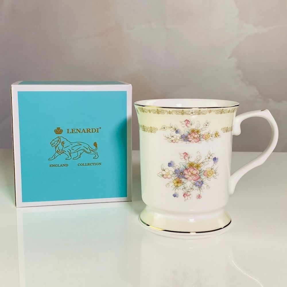 Lenardi 145-492 Кружка 350 мл FLEUR в под.уп.(х36)Костяной фарфор