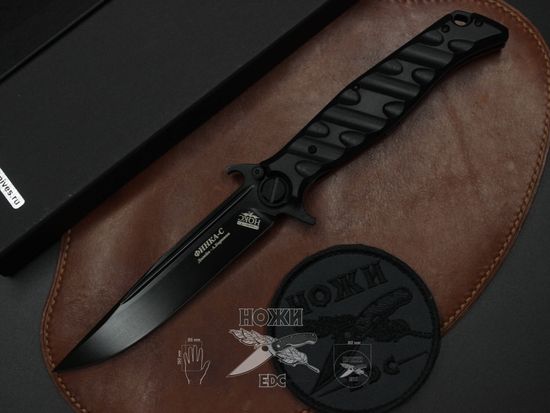 Складной нож НОКС Финка С Black 342-709406 c клинком из стали D2, рукоять G10